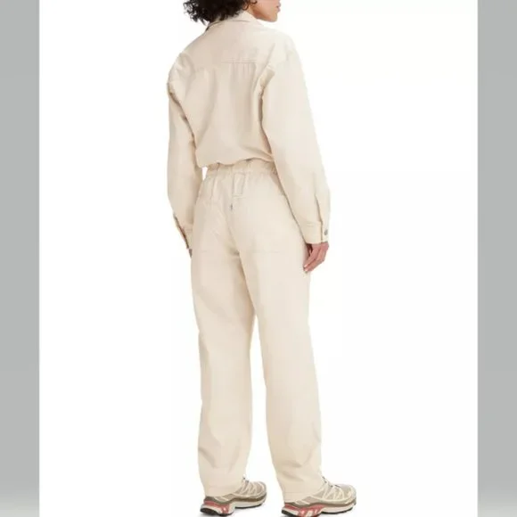 Levis Cargo Jumpsuit Coveralls in White Grey Ivory Sizes S and M NWT - Picture 2 of 10